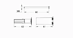 14058000 - GROHE UNİVERSAL ÇİFT ÇIKIŞLI TERMOSTAT UZANTISI, 25 MM